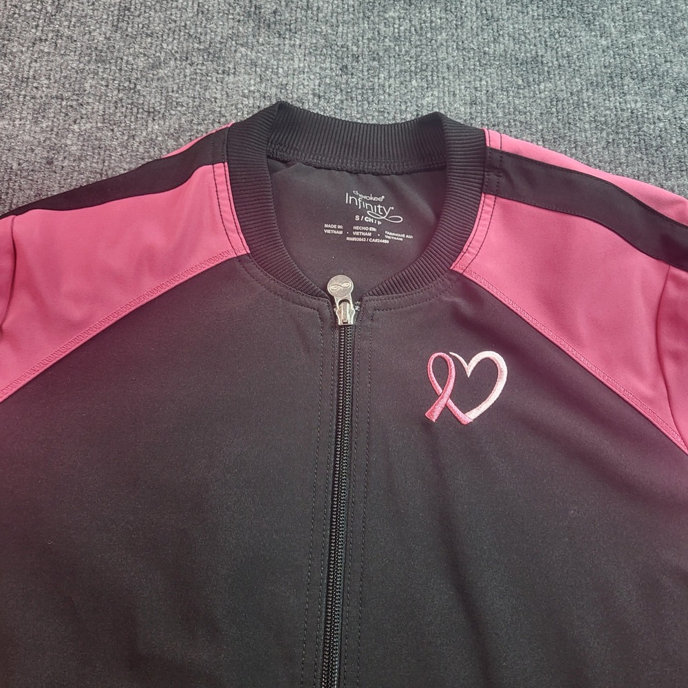 Cherokee Infinity Pink Ribbon Jacket Women's S Small Full Zip Athletic‎